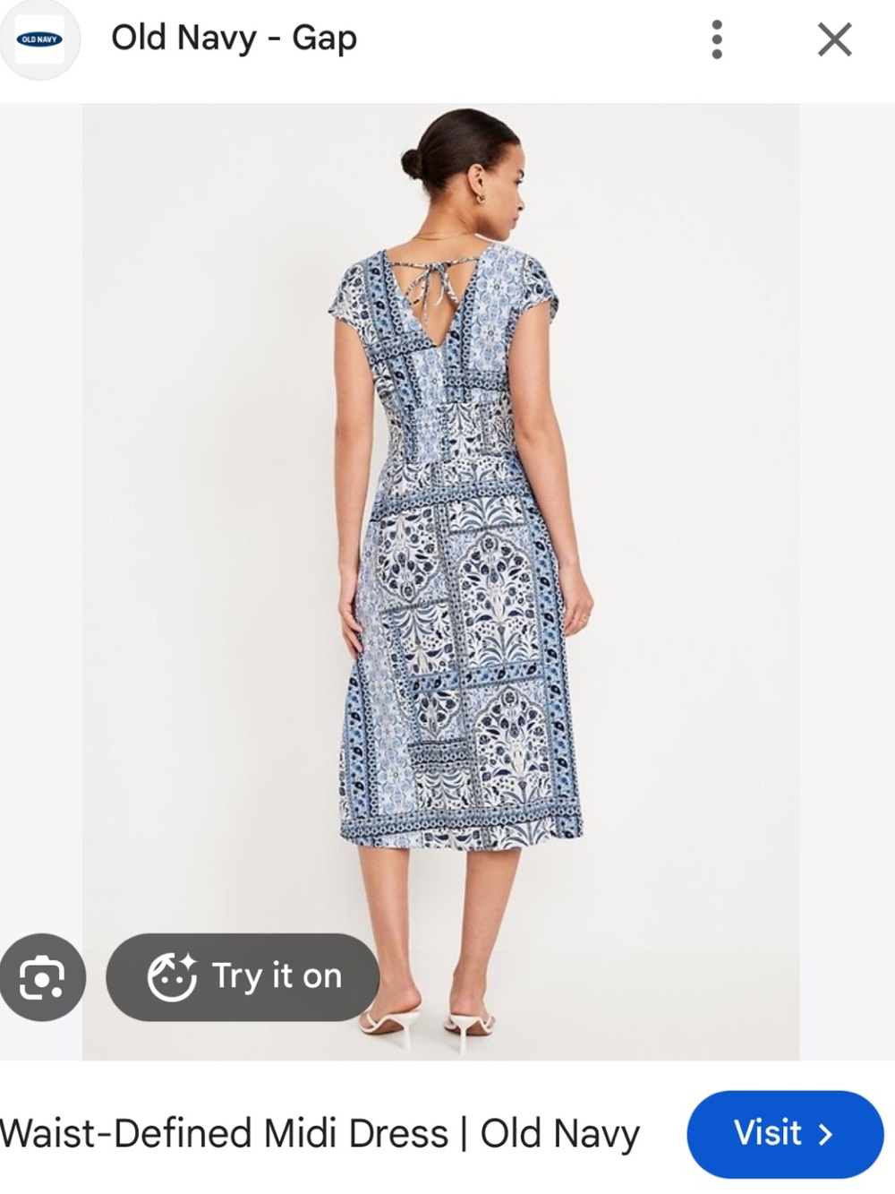Old Navy Waist-Defined Midi Dress